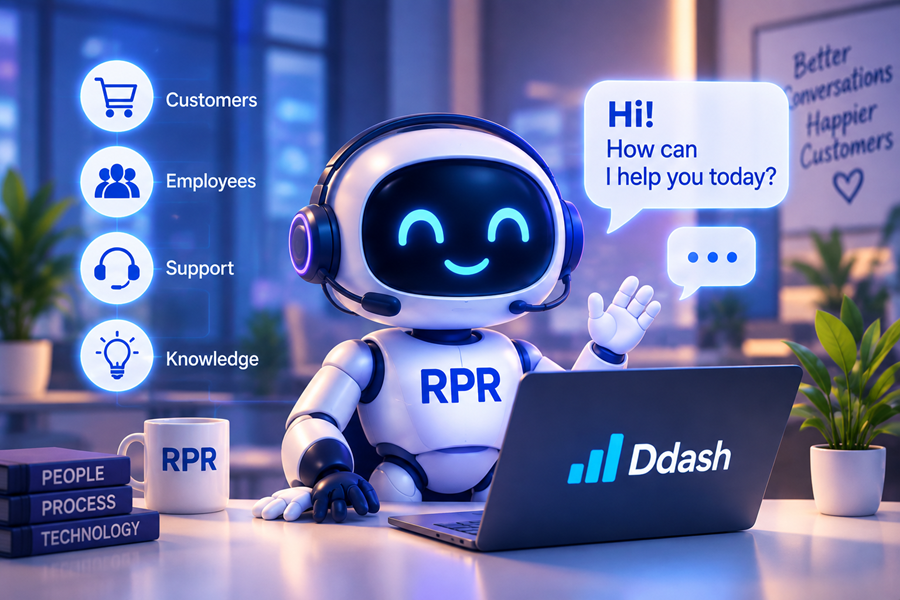 Conversational AI assistant supporting customers, employees, and business